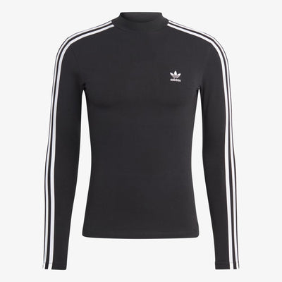 Adidas Originals | ADICOLOR CLASSICS 3-STRIPES HIGH NECK LONG SLEEVE TEE  { BLACK