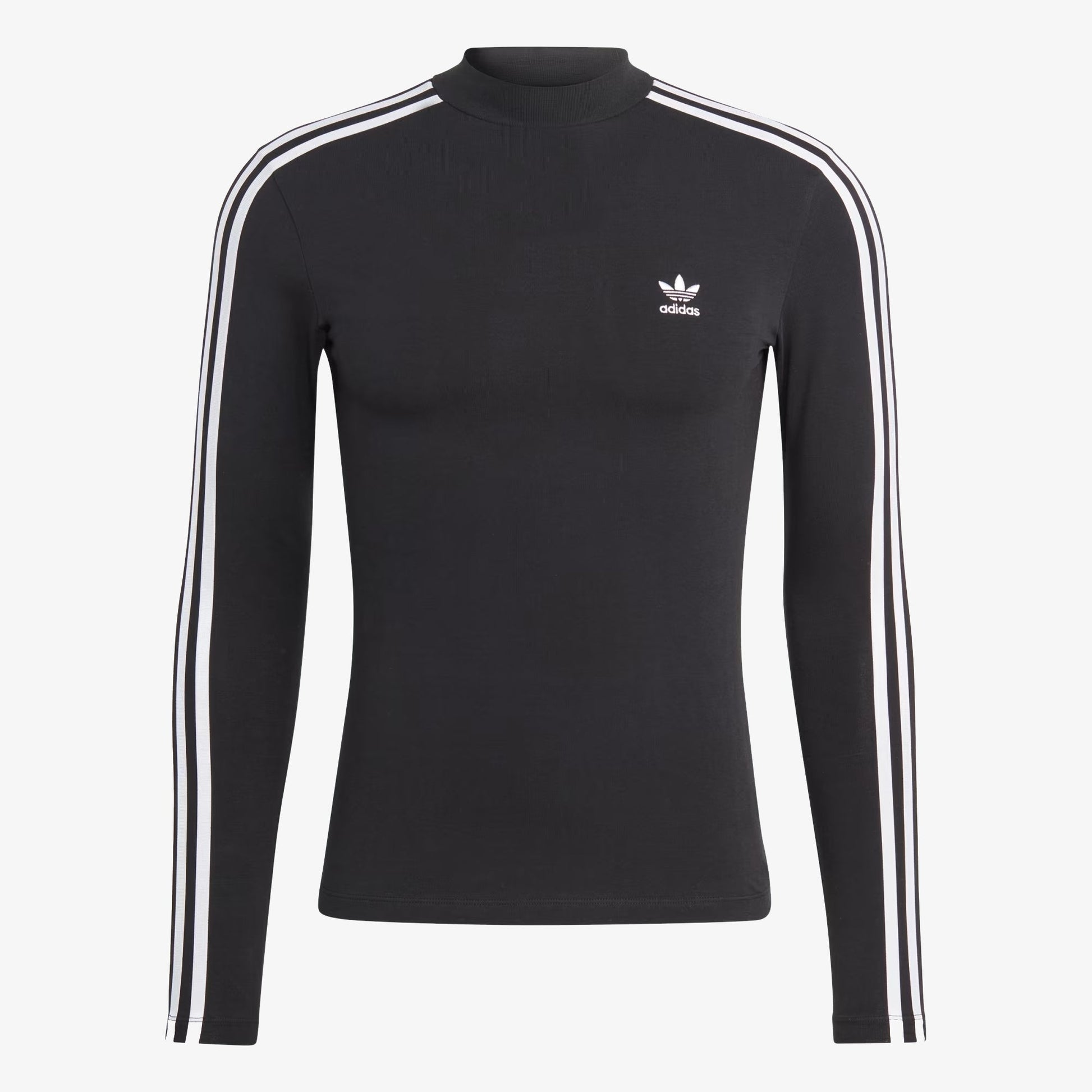 Adidas Originals | ADICOLOR CLASSICS 3-STRIPES HIGH NECK LONG SLEEVE TEE  { BLACK