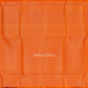 Maroon Orange Pure Kanjivaram Soft Silk Saree