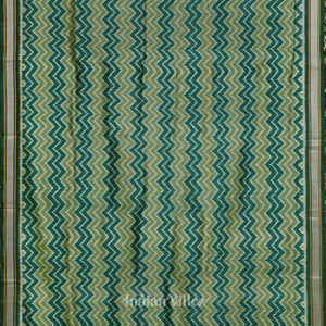 Green with Multicolor Contemporary Silk Saree with Jala Anchal