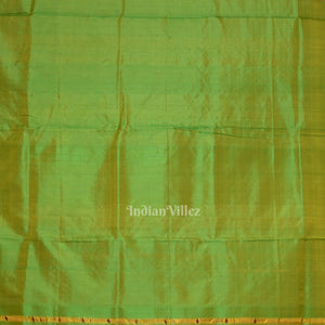 Pink Green Dual Tone Handwoven Baluchari Silk Saree