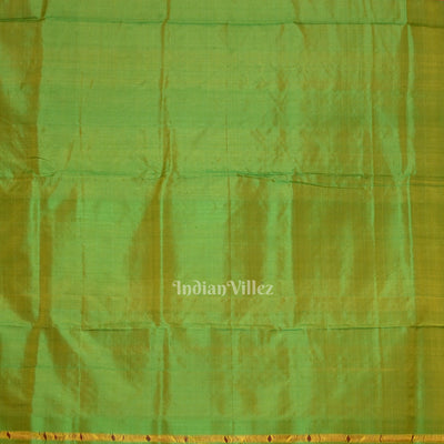 Pink Green Dual Tone Handwoven Baluchari Silk Saree