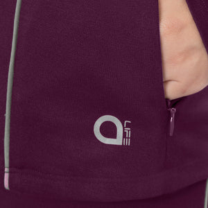 Flaunt Hoodie Full Sleeve Active Jacket - Blackberry Wine