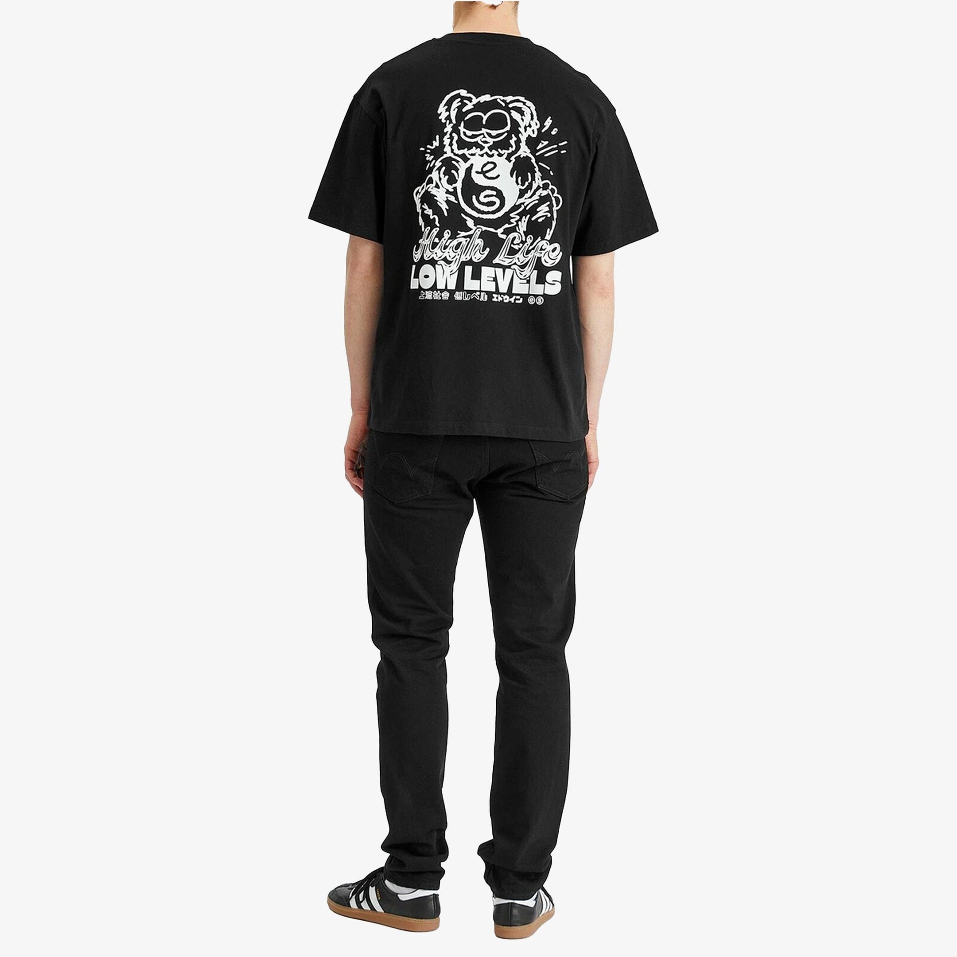 EDWIN | HIGH BEAR T-SHIRT { BLACK/WHITE