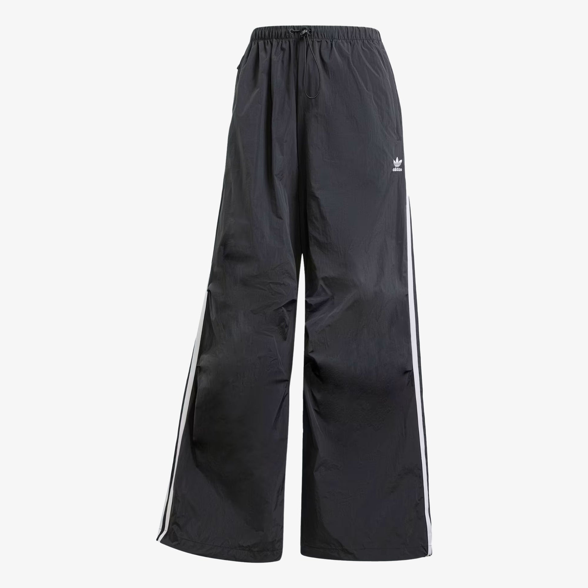 ADIDAS ORIGINALS | 3-STRIPES WOVEN PARACHUTE PANTS { BLACK