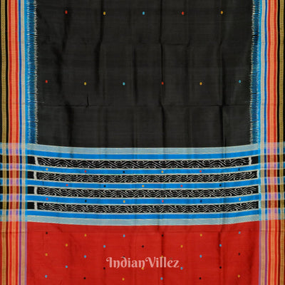 Black Kathiphera Odisha Ikat Khandua Silk Saree