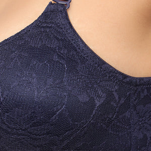 Floral Romance Non Wired Lightly Padded Non-Wired Full Coverage Bra - Midnight