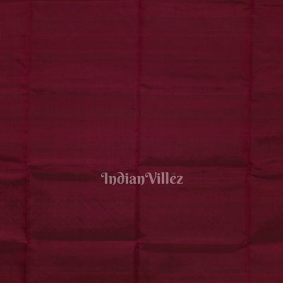 Deep Maroon Golden Floral Design Pure Kanjivaram Soft Silk Saree