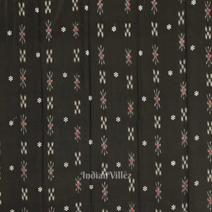 Black Red Flower Buti Odisha Ikat  Sambalpuri Dress Set & Dupatta