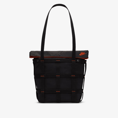 NIKE | SPORTSWEAR CARGO TOTE (12L) { BLACK/BLACK/ORANGE