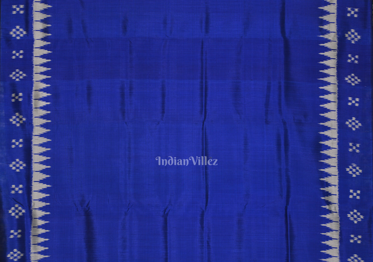 Indigo Blue Pasapali Border Odisha Ikat Contemporary Silk Saree