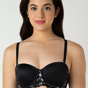 Femme Lace Padded Wired Multiway Bra - Black