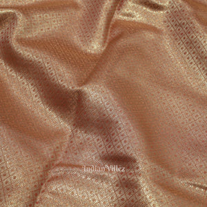 Peach Pure Kanjivaram Tissue Silk Saree