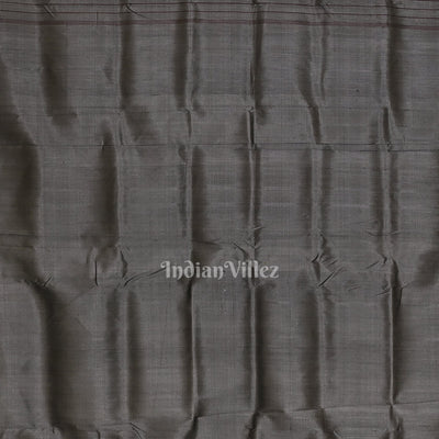 Coffee with Cement Gray Tribal Theme Ikat Contemporary Silk Saree