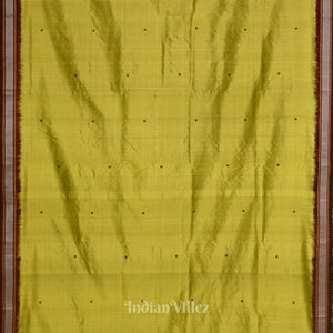 Mehendi with Maroon Odisha Siminoi Silk Saree