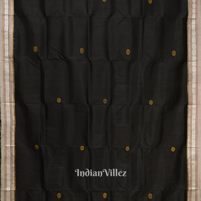 Black Konark Chakra Odisha Ikat Contemporary Silk Saree