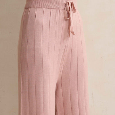 trueBrowns Pink Woollen Flared Pants