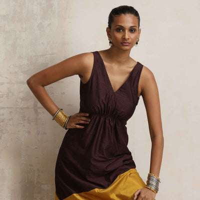 trueBrowns Cola Silk Kurta Set