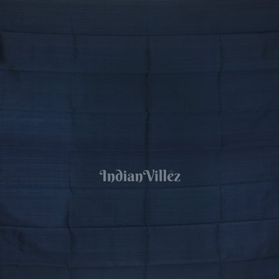 White Blue Single Butta With Kathiphera Odisha Ikat Khandua Silk Saree