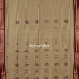Camel Brown Odisha Ikat Sambalpuri Pure Cotton Saree