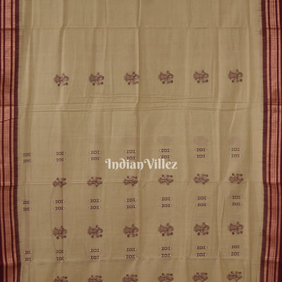 Camel Brown Odisha Ikat Sambalpuri Pure Cotton Saree