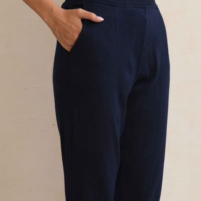 trueBrowns Navy Woollen Pants
