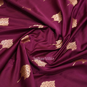 Exclusive Purple Soft Pure Mashru Satin Silk Banarasi Saree