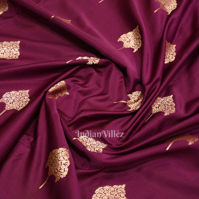 Exclusive Purple Soft Pure Mashru Satin Silk Banarasi Saree