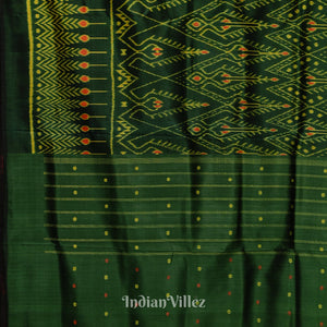 Green Yellow Designer Odisha Ikat Contemporary Silk Saree