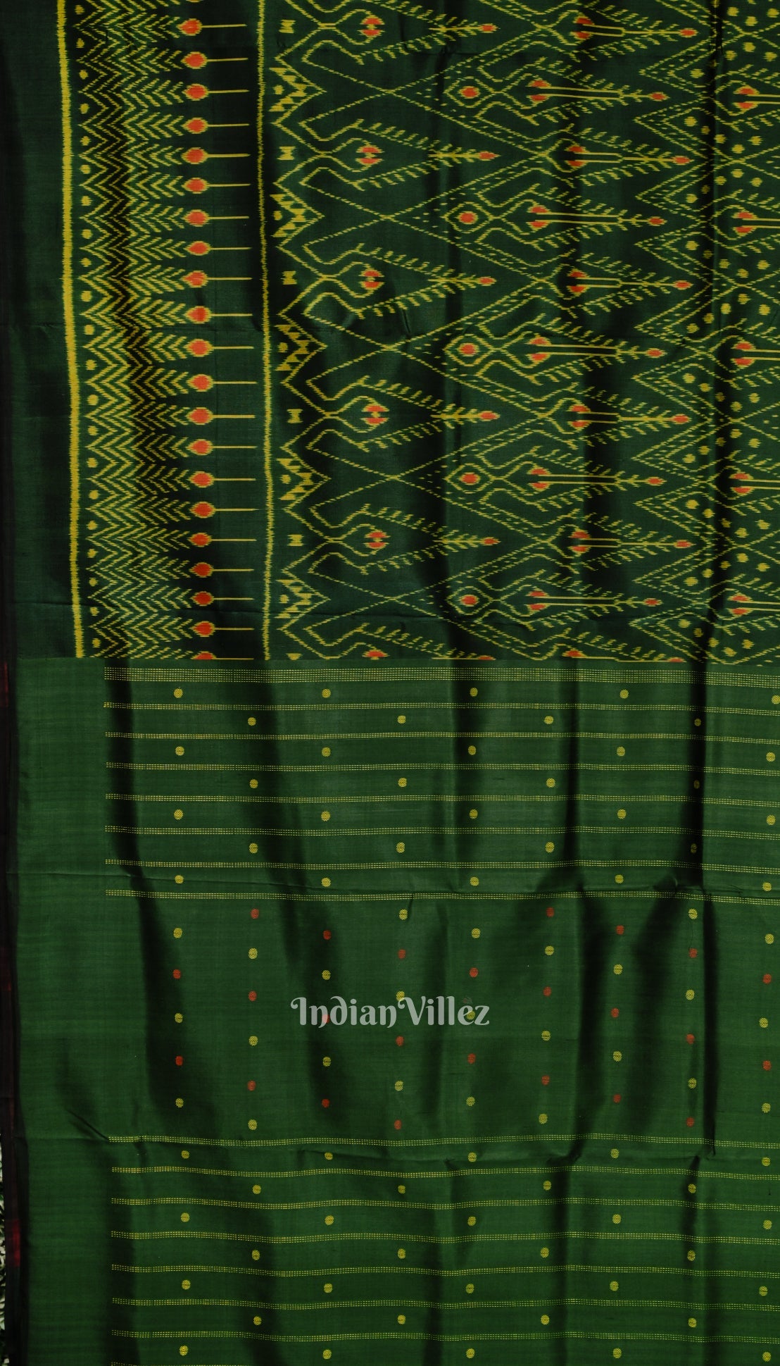 Green Yellow Designer Odisha Ikat Contemporary Silk Saree