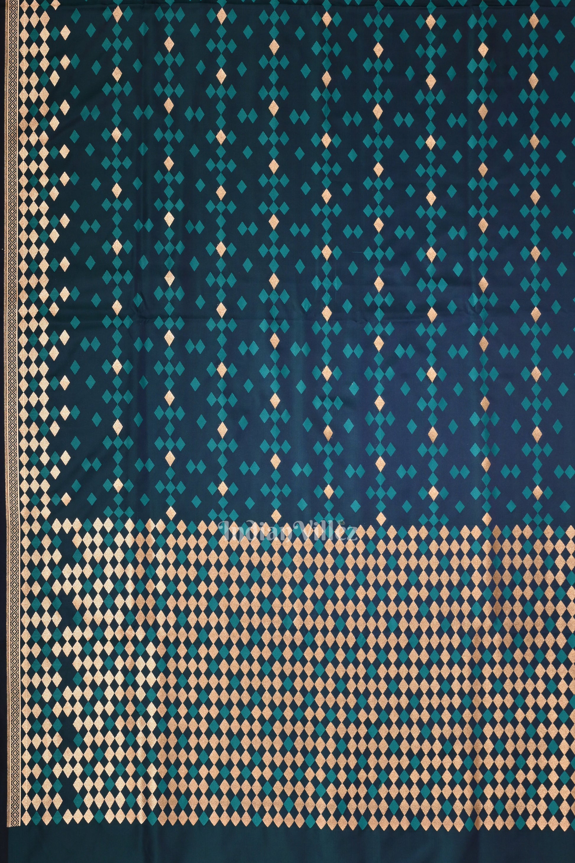 Navy Blue Soft Pure Mashru Satin Silk Banarasi Saree