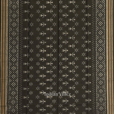 Red Black Tribal Theme Odisha Ikat Sambalpuri Dress Set & Dupatta