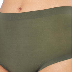 Vanish Solid High Rise Brief Seamless Panty - Slate Green