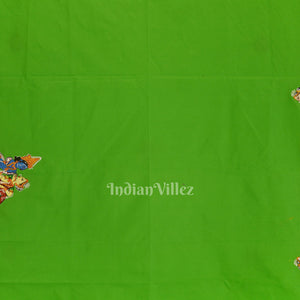 Green Dual Tone Kandarpa Rath Hand-painted Pattachitra Saree