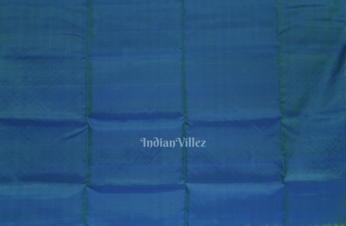 Blue Green Pure Kanjivaram Soft Silk Saree