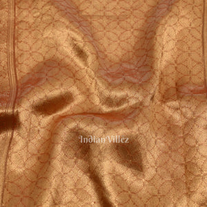 Pure Orange Kora Banarasi Tissue Saree with Suna Rupa Work