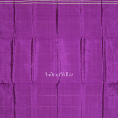 Purple Pasapali Double Pallu Berhampuri Silk Saree