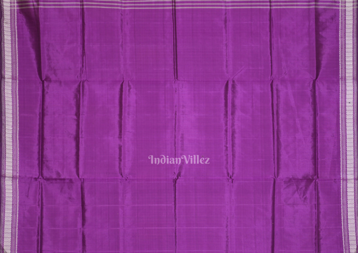 Purple Pasapali Double Pallu Berhampuri Silk Saree