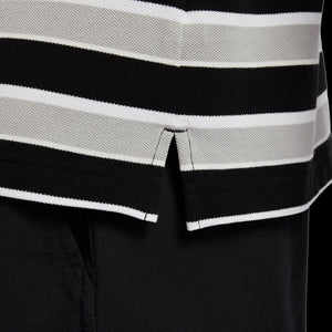 NIKE | CLUB STRIPED POLO T-SHIRT { BLACK/WHITE