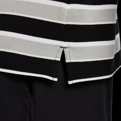 NIKE | CLUB STRIPED POLO T-SHIRT { BLACK/WHITE
