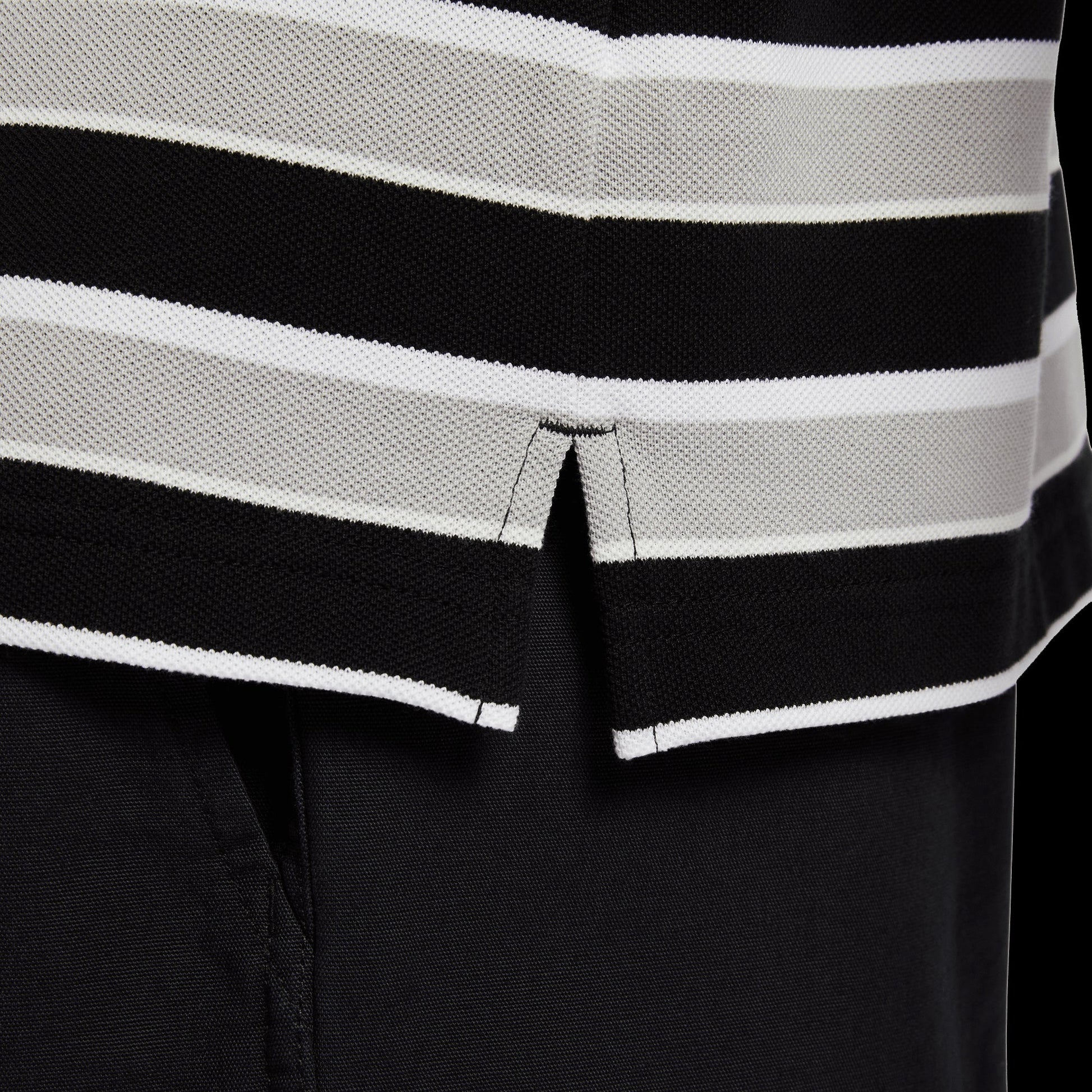 NIKE | CLUB STRIPED POLO T-SHIRT { BLACK/WHITE