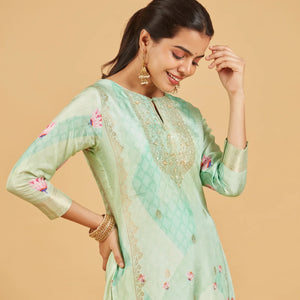 Pastel Green Festive Kurta Set