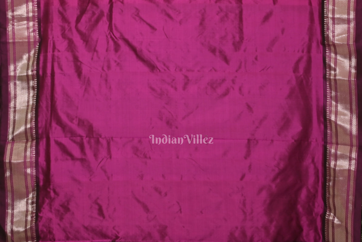 Exclusive Purple Wine Peacock Butti Paithani Silk Saree