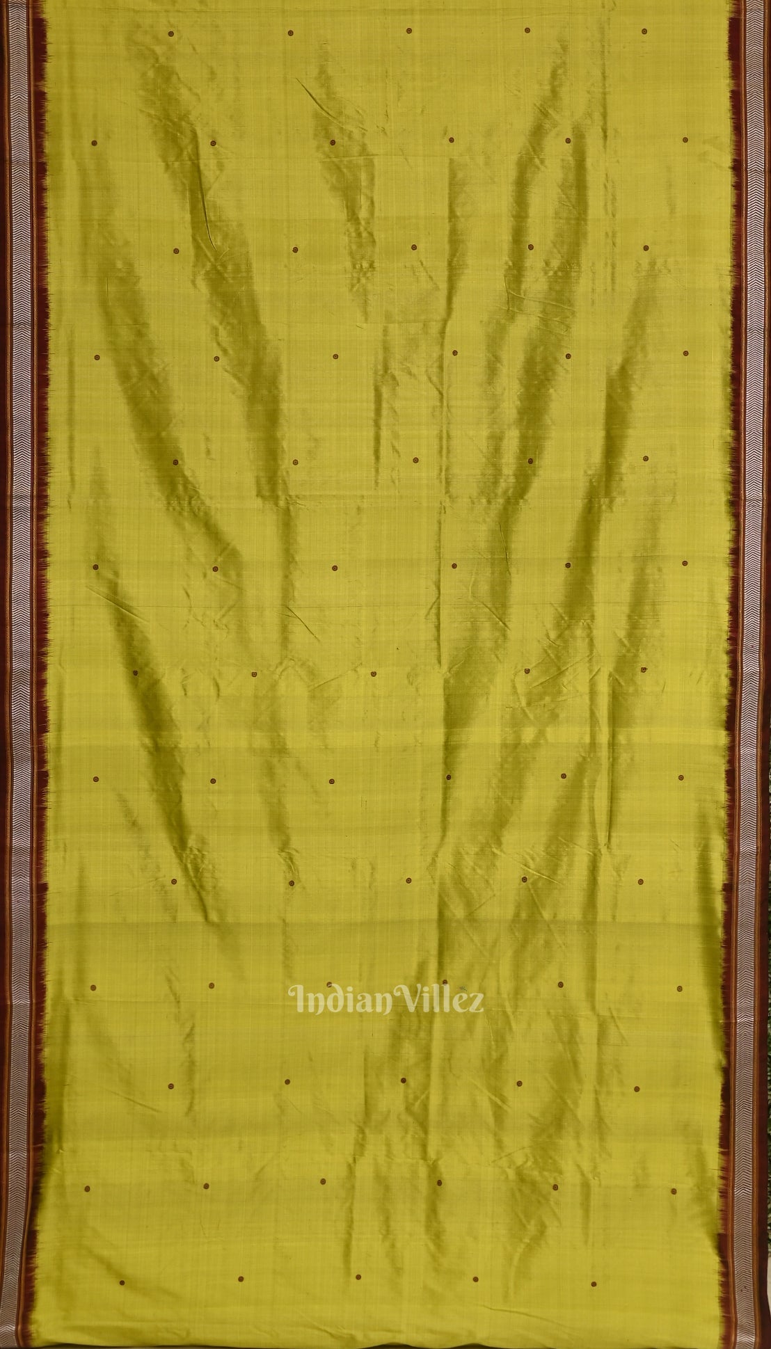 Mehendi with Maroon Odisha Siminoi Silk Saree