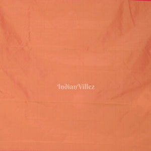 Pink Orange Radha Krishna Raasleela Hand-Painted Pattachitra Saree