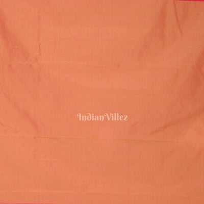 Pink Orange Radha Krishna Raasleela Hand-Painted Pattachitra Saree