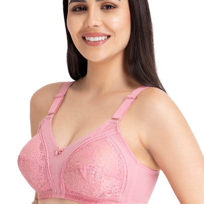 Magic Support Non Padded Non-Wired Full Coverage Bra - Wild Rose
