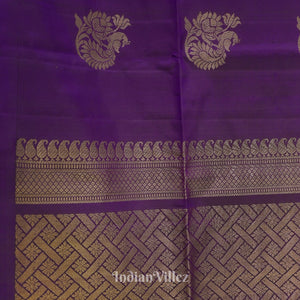 Deep Purple Pure Kanjivaram Soft Silk Saree