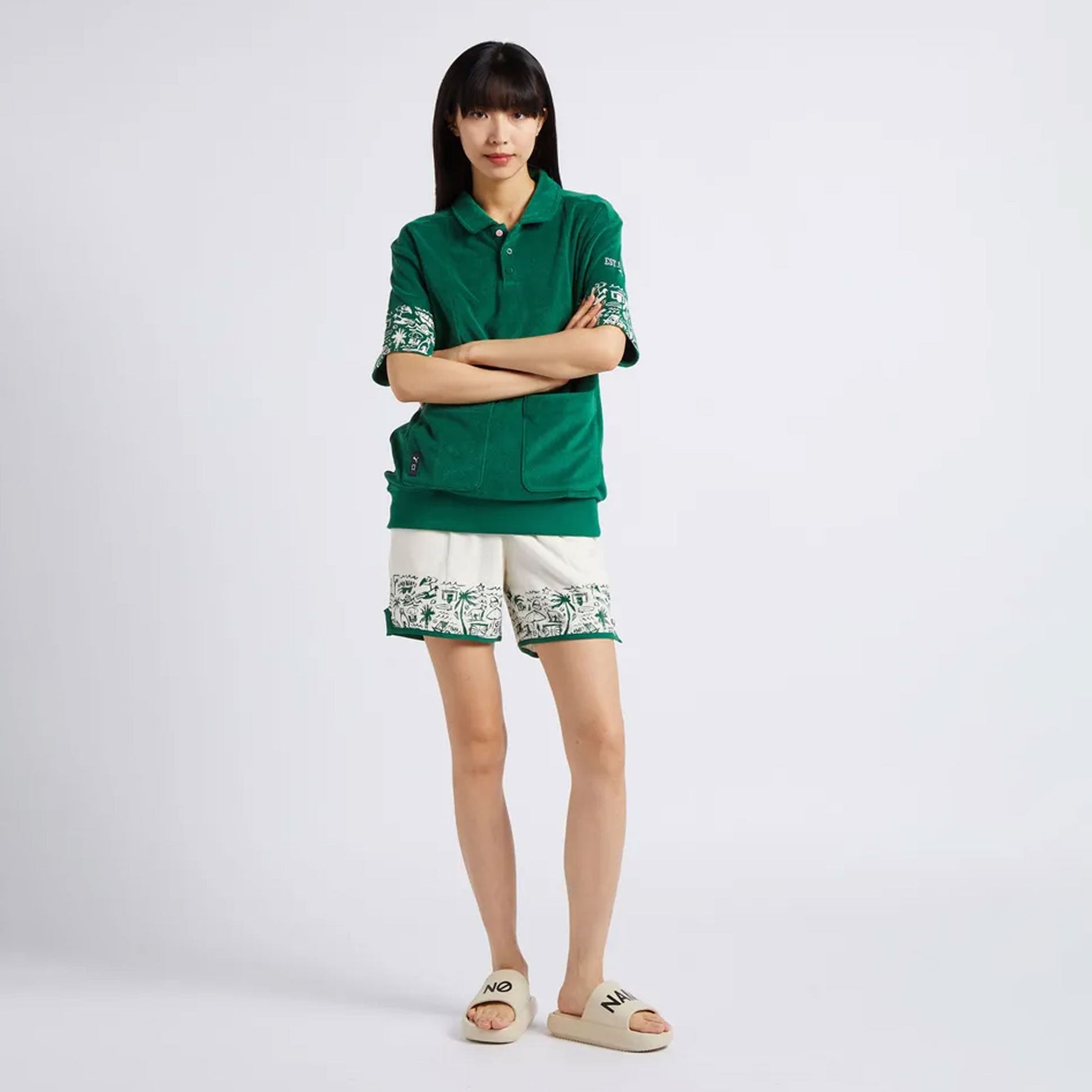 PUMA | THE FAIRGROUNDS TERRY BASKETBALL SHORTS { FROSTED LVORY