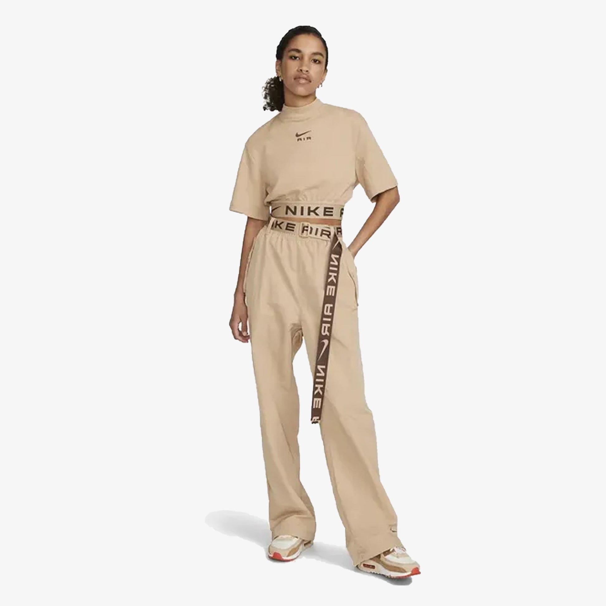 Nike | SHORT-SLEEVE CROPPED TOP  { HEMP/BAROQUE BROWN